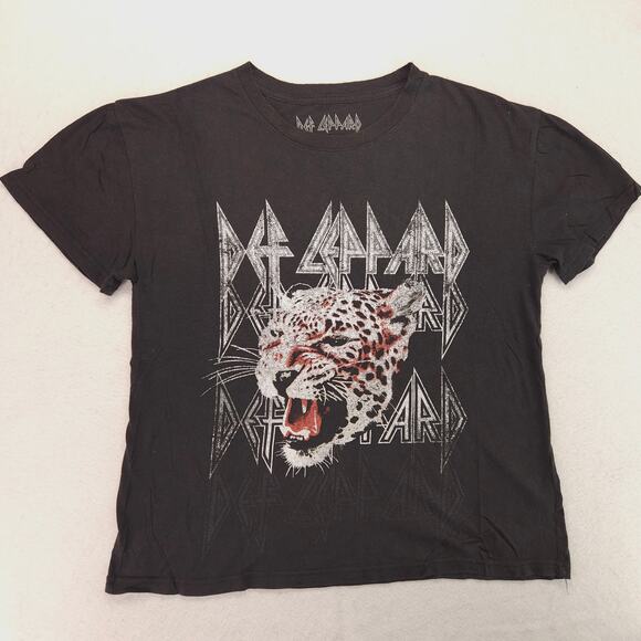 Def Leppard Band Graphic Short Sleeve Crew Neck Shirt Womens Size Large L Black - Picture 2 of 9